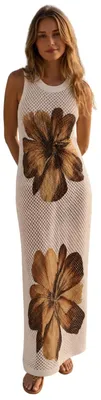 Produktbild von Solidchoice – Elegantes Midikleid mit Blumenmuster für Damen