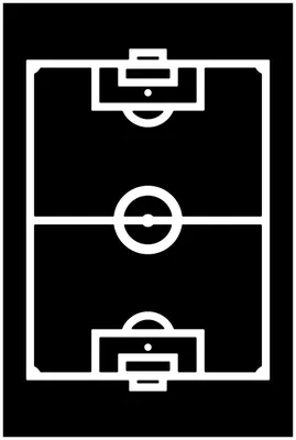 Produktbild von Wallario Premium Glasbild, freischwebende Optik, kräftige Farben, Größe 90 x 60 cm Motiv Fußball - Fußballfeld in Schwarz-Weiß
