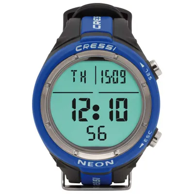 Produktbild von Cressi NEON Tauchcomputer mit Armband im Uhrenformat, Farbe:schwarz/blau