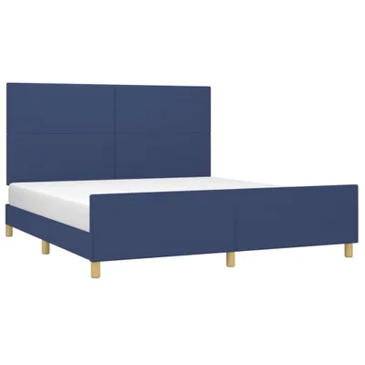 Produktbild von Bettgestell ohne Matratze Blau 180x200 cm Stoff