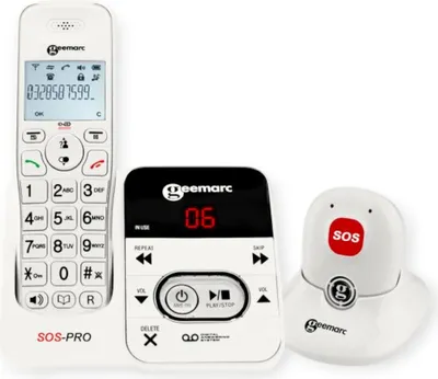 Zdjęcie produktu dla Geemarc Telecom SOS-PRO 295, Bezprzewodowy, Biały, 200 m, Poziom naładowania, Call, 1 szt., AmpliDECT295 SOS-PRO