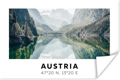 Produktbild von MuchoWow® Poster Österreich - Alpen - Wasser - Berg 120x80 cm - Bilder