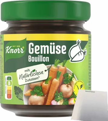 Produktbild von Knorr Gemüse Bouillon für 6,8 Liter (136g Glas) + usy Block
