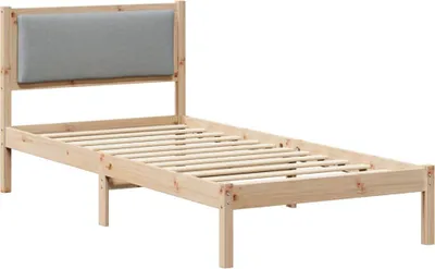 Zdjęcie produktu dla vidaXL Rama łóżka jasnoszara 90 x 190 cm z litego drewna sosnowego