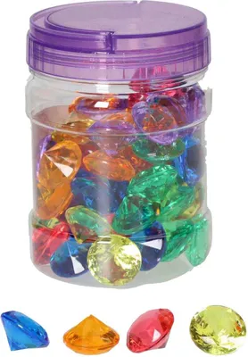 Image de Diamants de jeu transparents colorés - 60 pièces