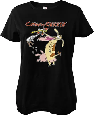 Produktbild von Cow and Chicken Girly Tee - X-Large - Black