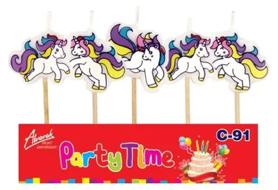 Obrázek produktu pro Svíčky na dort 5ks jednorožci - Unicorn