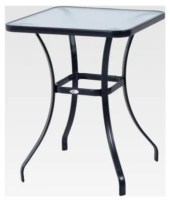 Produktbild von Gartentisch Bistrotisch Glastisch Hartglas und Metall Schwarz 68,5 x 68,5 x 84 cm