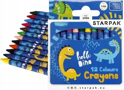 Obrázok produktu pre Voskové pastelky Dino 12 farieb