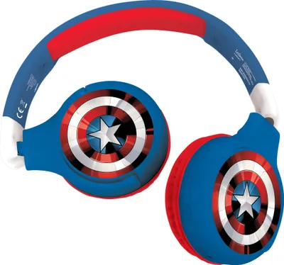 Produktbild von 2-in-1 Bluetooth® und Kabel-Kopfhörer, faltbar, mit sicherer Lautstärkebegrenzung – Avengers Design