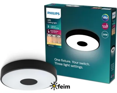 Produktbild von Philips Deckenleuchte, 24 W, LED, IP20, Schwarz