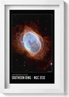 Produktbild von Weltraum-Themenposter mit NASA-Fotos– Wandbild mit Rahmen – Gerahmtes Bild  – Wanddekoration – 20x30 cm – Weiß