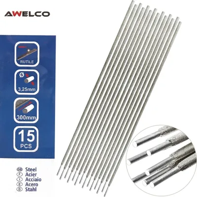 Image de Etui de 15 Electrodes acier 3,25 x 300 mm Baguette enrobée soudure à l'arc Acier toutes positions AWELCO