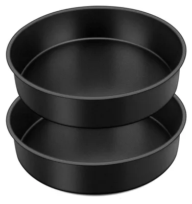 Image de Moules à gâteau ronds antiadhésifs, lot de 2, diamètre 25 cm, profondeur 5 cm, avec noyau en acier inoxydable