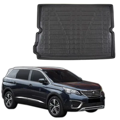 Produktbild von SCOUTT | Kofferraumwanne Laderaumwanne Kompatibel mit Peugeot 5008 2 ab 2017, mit Hoher Rand, Kofferraum-Schutzmatte, Geriffelt, Aufrollbar, Schwarz