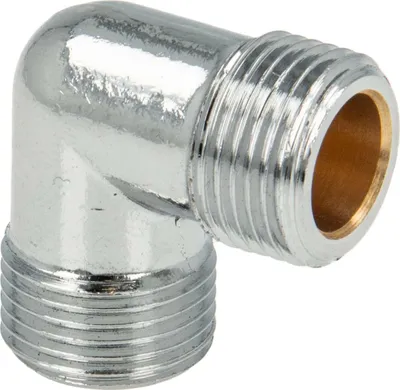 Produktbild von tecuro Winkel 90° beidseitig 3/8 Zoll Aussengewinde passend für Flexschläuche, Messing verchromt