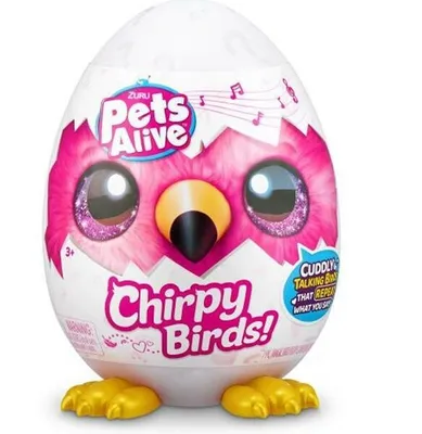 A Zuru Pets Alive Chirpy Birds mystery egg plush toy.