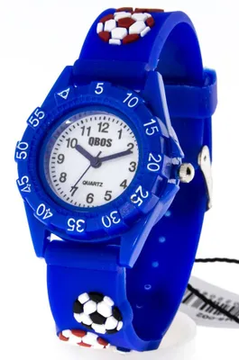 Produktbild von Kinderuhr Qbos Fußballmotiv blau
