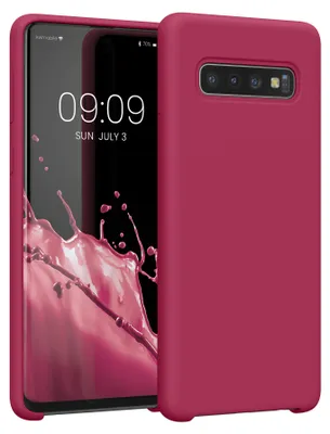 Produktbild von kwmobile Handyhülle für Samsung Galaxy S10 Hülle - Case Silikon - Kabelloses Laden - Schutzhülle Cover in Fuchsia matt