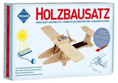 Produktbild von Pebaro Holzbausatz Solarflugzeug kreatives Lernspielzeug