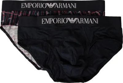 Immagine prodotto di Slip uomo EMPORIO ARMANI confezione 2 pezzi elastico a vista mutanda bipack underwear articolo 111733 3R504 brief 2 pack, EUR S - CN 165/90 - BR P - MX CH, Cotone 95%,Spandex 5%