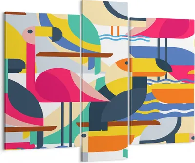 Produktbild von Bild auf Leinwand - Leinwandbild - Vogel Abstraktion - 95x80cm - Wand Bild - Wanddeko - Wandbilder - Leinwanddruck - Bilder - Kunstdruck - Wanddekoration - Leinwand bilder - Wandkunst - CB95x80-3747