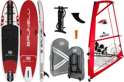 Produktbild von BRUNELLI 10.8 Windsurf Double Layer SUP Board Stand Up Paddel Checker 4,5qm Rigg Paddle