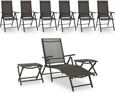 Immagine prodotto di Maison Exclusive - Set da giardino da 9 pezzi, nero e antracite