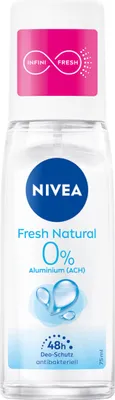 A clear product shot of a Nivea deodorant bottle against a white background.