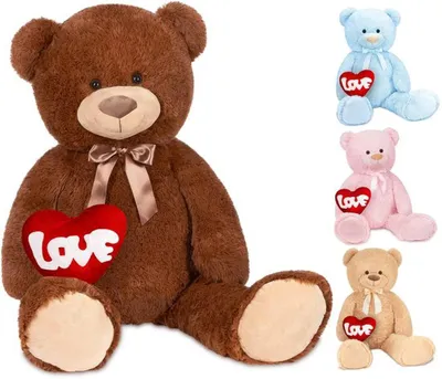 Produktbild von Reusachtige knuffelbeer aus weichem Material, 100 cm groß, mit herzförmigem Kissen für besondere Anlässe