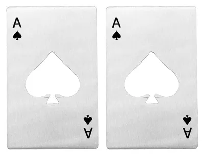 Produktbild von 2/3 Stück Pokerkarten-Flaschenöffner, robuster Edelstahl-Spaten, manuelles Bierflaschen- und Dosenöffner-Werkzeug, Küchenhelfer, Geschenk für Senioren mit Arthritis, Kochgeschenk D