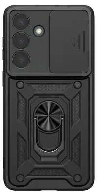 Image de Mayaxess, étui à anneau avec protection coulissante pour appareil photo pour Samsung Galaxy S26 Plus, noir