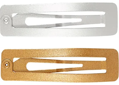 Produktbild von Haarspange, L 58 mm, B 16 mm, Gold, Silber, 4 Stk/ 1 Pck [HOB-600995]