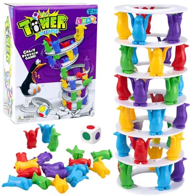 Produktbild von Verrückte Pinguine auf dem Turm - ein farbenfrohes Familien-Arcade-Spiel