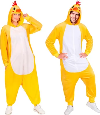 Produktbild von Huhn Onesie Plüschkostüm als flauschiges Tierkostüm Größe: S/M