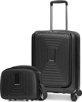 Produktbild von REDOLZ mit Laptopfach Essentials 14 Trolley With Front Pocket + Beauty Case Black Metallic schwarz 54cm