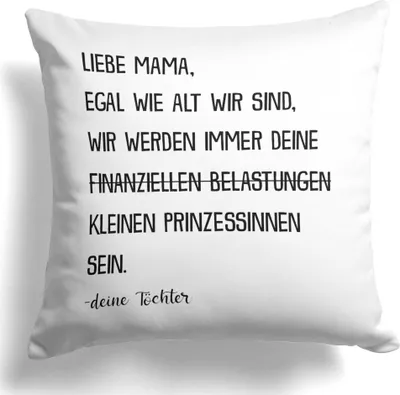 Produktbild von 22Feels Mama Geschenk von Töchtern Mutter Kissen Muttertag Geburtstag Weihnachten Deko Frauen Dekoration  Wohnzimmer Schlafzimmer Couch