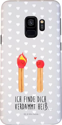 Produktbild von Mr. & Mrs. Panda Samsung Galaxy S9 Handyhülle Streichhölzer - Grau Pastell - Geschenk, Freundin, Liebesbeweis, Liebesgeschenk, Cover, Handy Schutzhülle, Case, Hülle