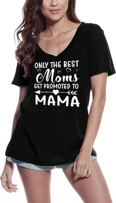 Produktbild von Damen Grafik T-Shirt V-Ausschnitt Nur die besten Mütter werden zu Mamas befördert - Mutter – Only The Best Moms Get Promoted To Mama - Mother