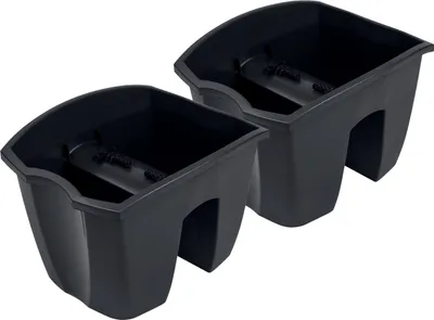 Produktbild von 2x Blumenkasten 24cm Hängetopf Blumentopf Balkontopf Geländertopf DCRO Anthrazit
