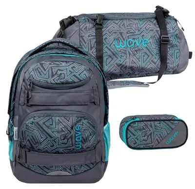 Produktbild von Wave Schulrucksack Set Mädchen Jungs mit Sporttasche Schlamper "Chaos Lagoon"