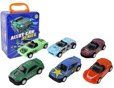 Produktbild von Lean Toys Fahrzeugset mit Friktionsantrieb im Metallgehäuse