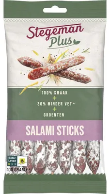 Image de Stegeman Plus Salami Sticks 100g – Snack épicé, idéal pour les déplacements