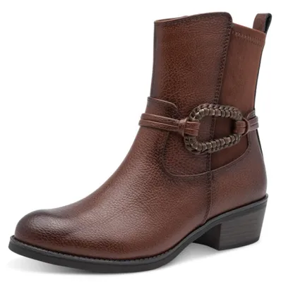 Produktbild von MARCO TOZZI Damen Stiefelette Knöchelriemen elastischer Schaft Vegan 2-25368-47, Größe:37 EU, Farbe:Braun