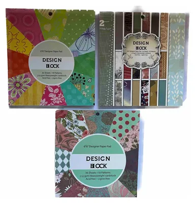 Produktbild von 3 x Vintage Scrapbooking Papier Motivblock Designpapier Bastelpapier , 3 Blocks mit je 36 Seiten