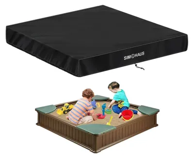 Produktbild von Abdeckplane Sandkasten 155x155x20cm Quadratisch Schwarz 420D Oxford Wasserdicht Winddicht UV-Beständig
