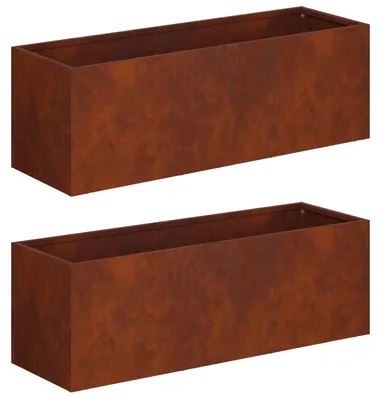 Produktbild von Garten-Pflanzgefäß 2 stk. Rostoptik 60 x 20 x 20 cm