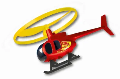 Produktbild von Paul Günther 1676 - Fire Copter, Propellerspiel für Kinder ab 4 Jahren, fliegender Helikopter mit Startgriff, tolle Flugeigenschaften, Rotordurchmesser ca. 12,5 cm, ideal als Geschenk