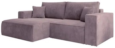 Produktbild von Selsey Farese Mini – Ecksofa mit Cordbezug, Schlaffunktion und Stauraum, Mauve, links