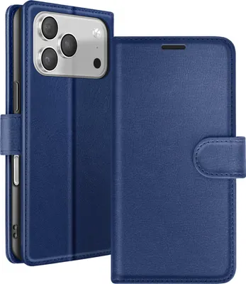 Image de Zanaé, étui portefeuille pour iPhone 17 Pro avec support et fermeture magnétique, bleu nuit